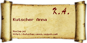 Kutscher Anna névjegykártya