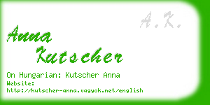 anna kutscher business card